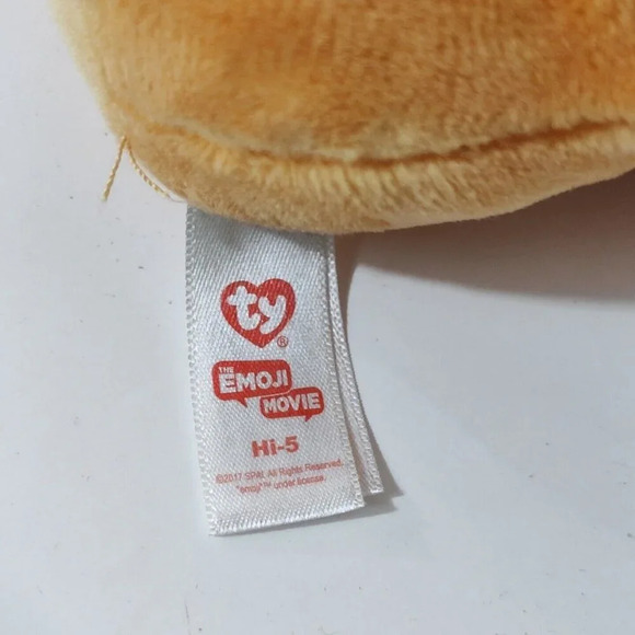 Ty Emoji Movie Hi-5 Beanie Babies Plush Stuffed Animal 2017 Orange 6 in - Picture 3 of 5